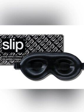 Slip Silk Black Contour Sleep Mask Eyelash Protection Spacious Comfortable NEW
